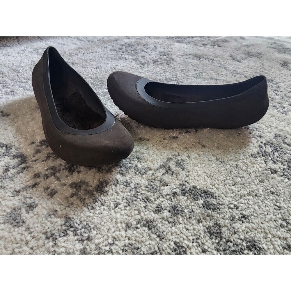 Crocs Women's Mammoth Ballerina Slip-On Dark Brown Flat Shoes - Size 10